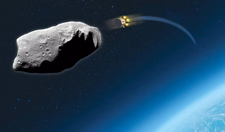 satelita uderza w asteroidę