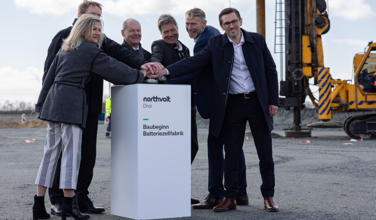 Northvolt rozpoczęcie budowy fabryki z kanclerzem Niemiec